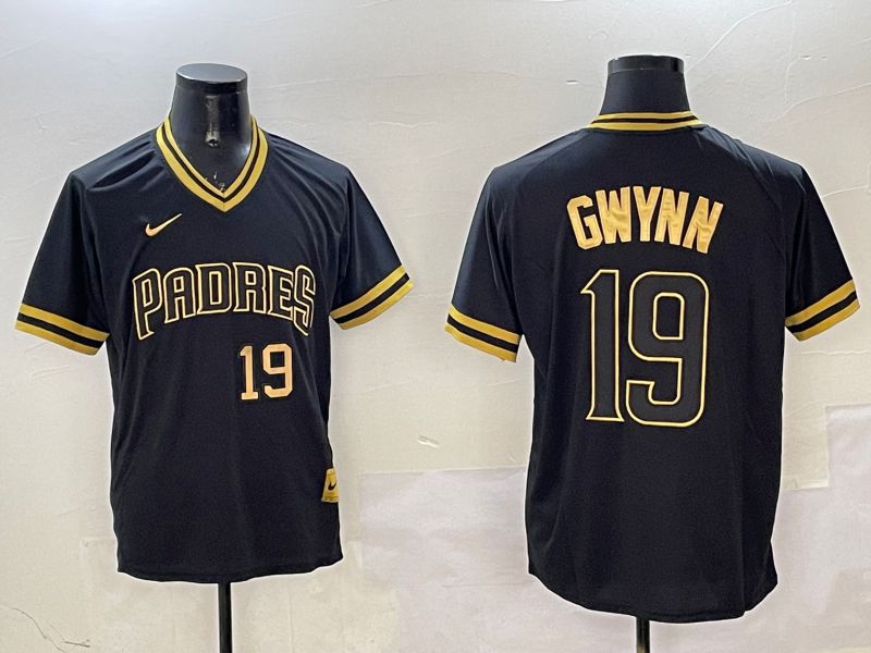 Men San Diego Padres #19 Gwynn Black Gold Game 2025 Nike MLB Jersey style 3254->san diego padres->MLB Jersey